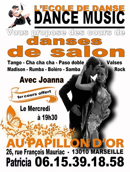 COURS DE DANSES DE SALON- ECOLE DANCE MUSIC AU PAPILLON D